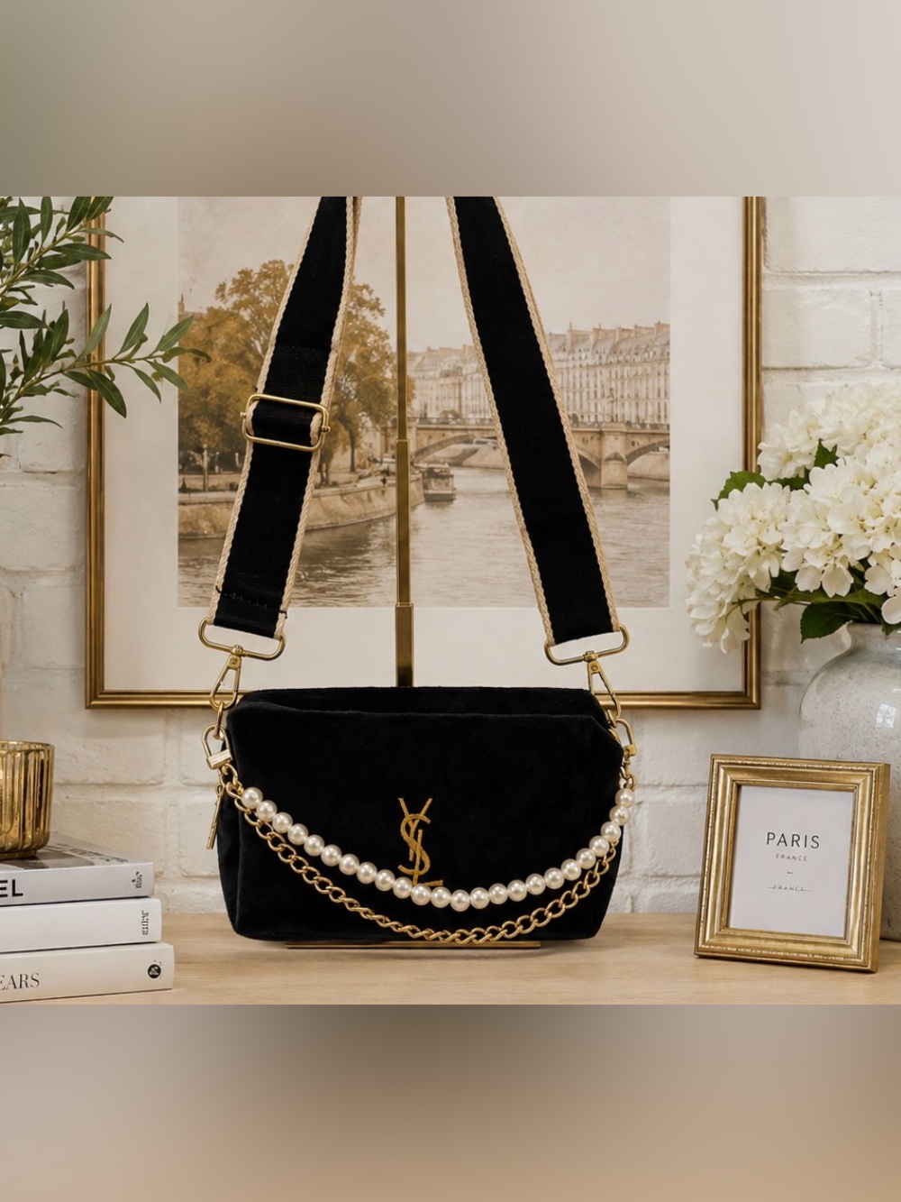 Yves Saint Laurent Black Velvet Cosmetic/Beauty Bag GWP item